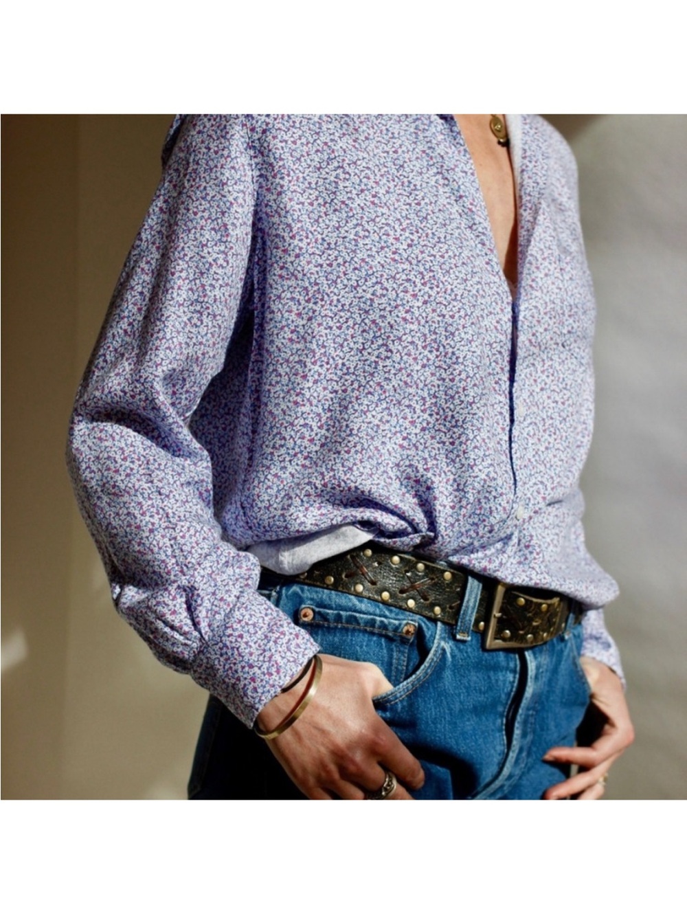 Frank & Eileen relaxed fit button down floral shirt